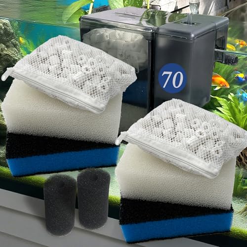PurifyLogix 2 Sets verbesserter dreistufiger Filtrationsfilter für AquaClear 70 Powerfilter, 2 Ersatz-Wartungs-Set für Aquariumfilter für Aquarien mit einem Fassungsvermögen von 40 bis 70 Gallonen von PurifyLogix