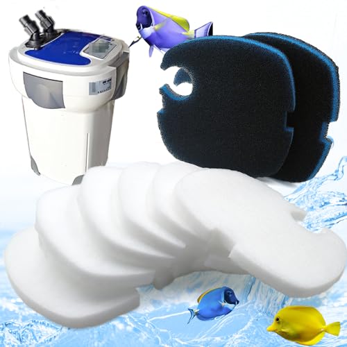 PurifyLogix Ersatz-Filtereinsätze für Kanister, kompatibel mit SUNSUN HW-304B/404B/704B/3000 CF500 Aquariumfilter, 6 weiße Zahnseide und 2 grobe Pads, 8 Stück von PurifyLogix