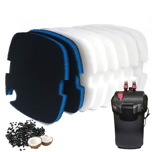 PurifyLogix Ersatz-Filtereinsätze für MarineLand für Magniflow 360/400 Kanisterfilter, 3-in-1 grobe (Aktivkohle) und weiße Zahnseidemedien, mechanische und biologische Filtration, 8 Stück von PurifyLogix