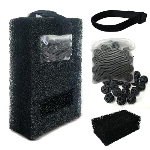 PurifyLogix Verbesserte Aquarium-Filtermedien für Fluval SPEC 1,9 l, für EVO 5 Gal, für Flex 9 Gal Desktop Aquarium, A1375, inklusive Kohlefilter, Schaumstofffilter, 1 Keramikringe, 1 Filterschnur von PurifyLogix
