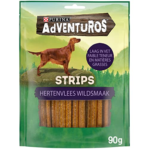 ADVENTUROS Strips mit Hirsch Hundesnacks 6 x 90g (6 Beutel; 540g) von Purina Cat Chow