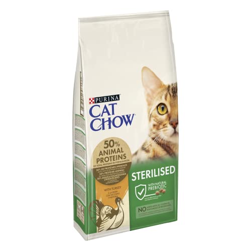 PURINA CAT CHOW Erwachsene sterilisiert – reich an Truthahn – 10 kg – Trockenfutter für ausgewachsene Katzen von Purina Cat Chow