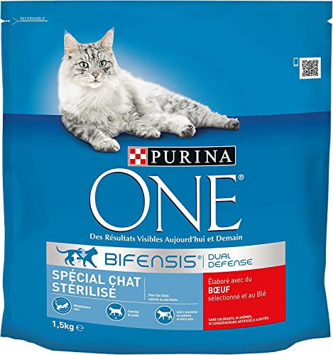 Futterkroketten für Katzen von Purina One, speziell für ausgewachsene Katzen, sterilisiert, Größe und Geschmack wählbar. von PURINA ONE