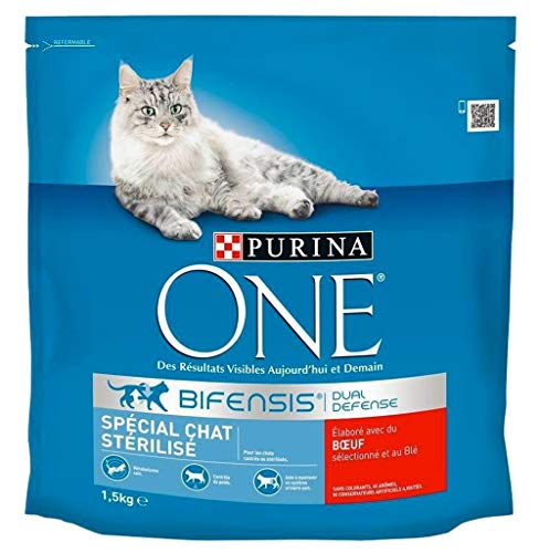 Futterkroketten für Katzen von Purina One, speziell für ausgewachsene Katzen, sterilisiert, Größe und Geschmack wählbar. von PURINA ONE