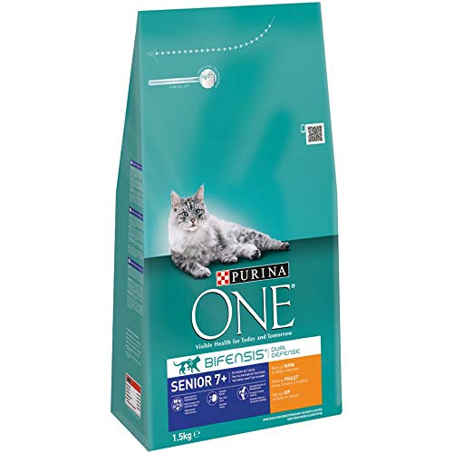 ONE Senior 7+, Reich an Huhn und Vollkorn-Getreide Katzentrockenfutter, 1500 g von Purina ONE