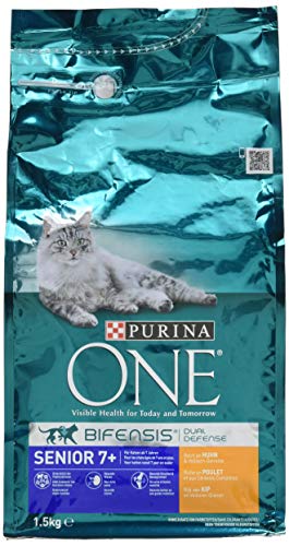 ONE Senior 7+, Reich an Huhn und Vollkorn-Getreide Katzentrockenfutter, 1500 g von PURINA ONE