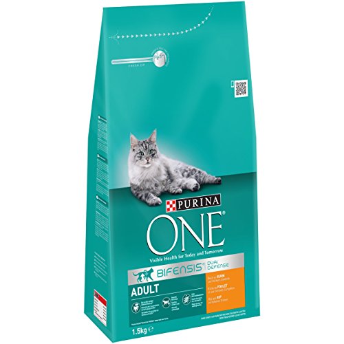 One Adult Katzenfutter Huhn, 3er Pack (3 x 1,5 kg) von PURINA ONE