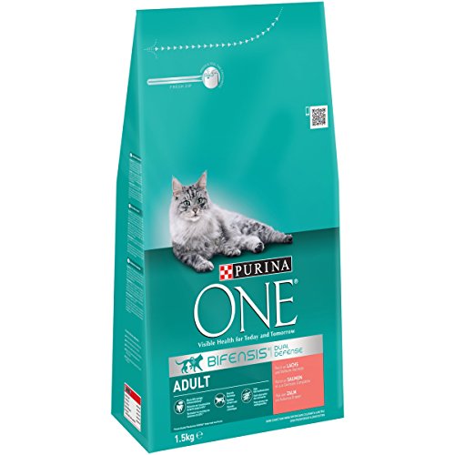 One Adult Katzenfutter Lachs, 3er Pack (3 x 1,5 kg) von PURINA ONE