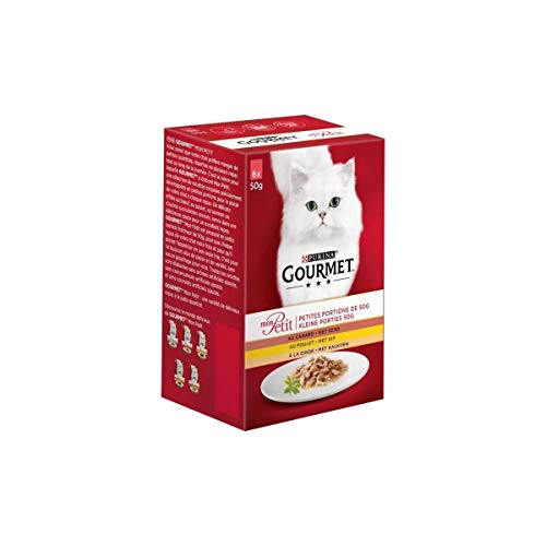 One Gourmet Mon Petit Nassfutter für Katzen mit Geflügel, 50 g pro 6 Rationen (nicht passend zu AMZ) 7613034453 von PURINA ONE