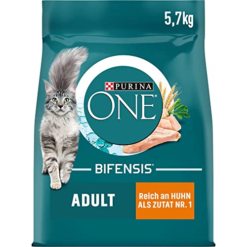 PURINA ONE BIFENSIS Adult Katzenfutter trocken, reich an Huhn, 1er Pack (1 x 5,7kg) von PURINA ONE