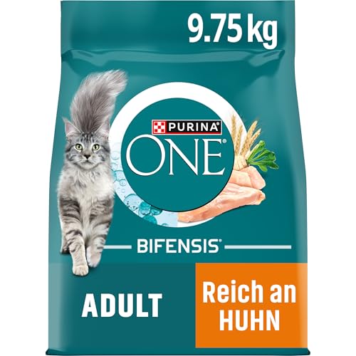 PURINA ONE BIFENSIS Adult Katzenfutter trocken, reich an Huhn, 1er Pack (1 x 9,75kg) von Purina ONE