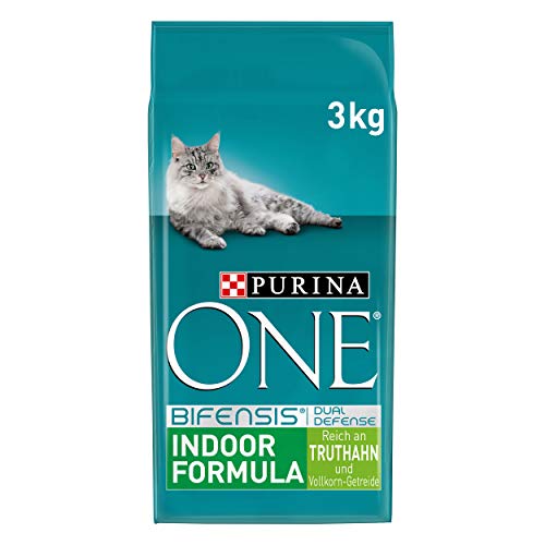 PURINA ONE BIFENSIS Indoor Formula Katzentrockenfutter,4er Pack (4 x 3 kg) von PURINA ONE