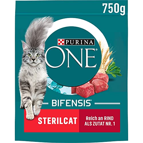 PURINA ONE BIFENSIS STERILCAT Katzenfutter trocken für sterilisierte Katzen, reich an Rind, 6er Pack (6 x 750g) von PURINA ONE