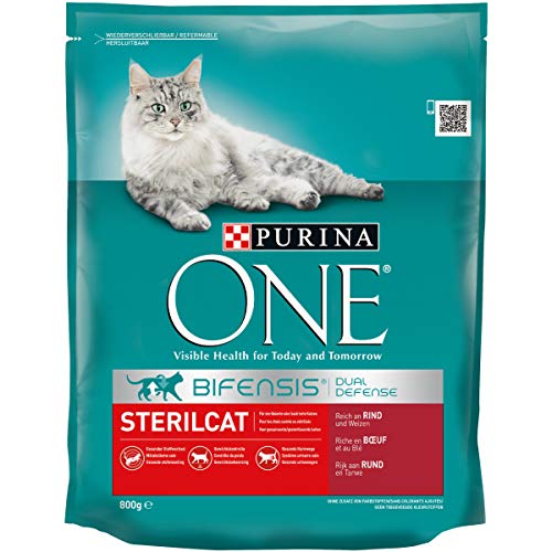 PURINA ONE BIFENSIS STERILCAT Katzenfutter trocken für sterilisierte Katzen, reich an Rind, 6er Pack (6 x 800g) von Purina ONE