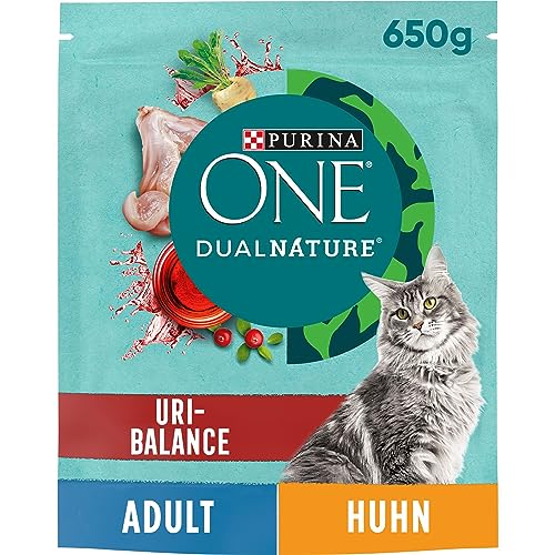 PURINA ONE Dual Nature Katzenfutter trocken mit Cranberry, reich an Huhn, 6er Pack (6 x 650g) von PURINA ONE