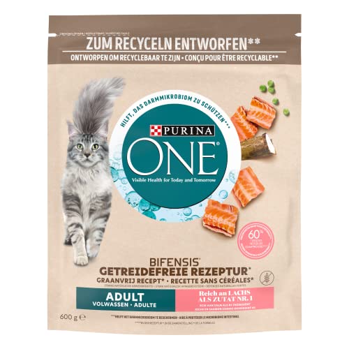 PURINA ONE Getreidefrei mit Lachs Katzenfutter 600g (6 Beutel; 3,6kg) von Purina ONE