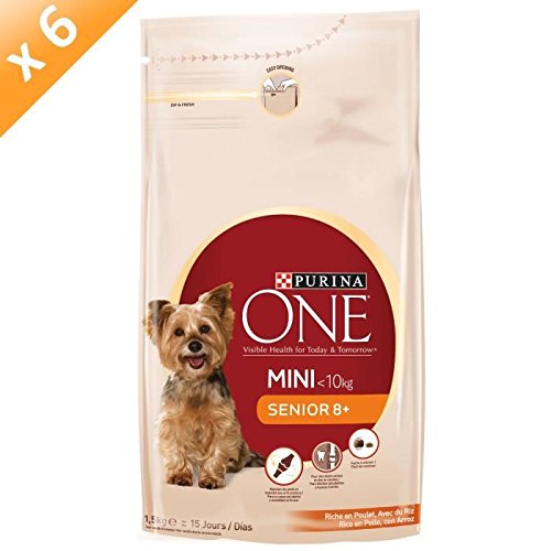 PURINA ONE Mini Hundefutter Senior Huhn und Reis, 6x1,5 kg von Purina ONE