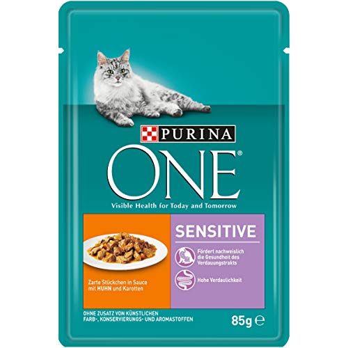 PURINA ONE Katzennassfutter, hochwertige Katzennahrung, reich an Vitaminen und Mineralstoffen, 24er Pack (24 x 85 g Beutel) von PURINA ONE
