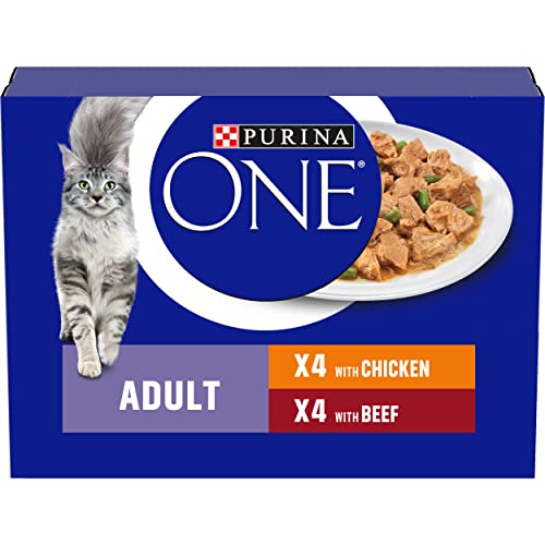 PURINA ONE | Katzenfutter, Huhn und Rind, 8 x 85g von Purina ONE