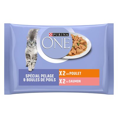 16 + 4 gratis! 20 x 85 g PURINA ONE - Coat & Hairball Huhn und Lachs von Purina One