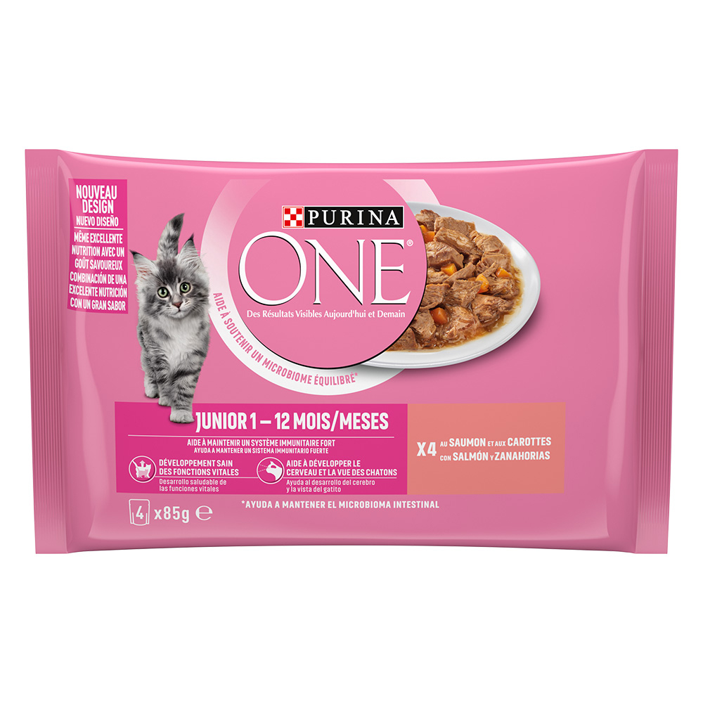 16 + 4 gratis! 20 x 85 g PURINA ONE - Junior Lachs & Karotten 16 + 4 gratis! 20 x 85 g PURINA ONE - Junior Lachs & Karotten von Purina One
