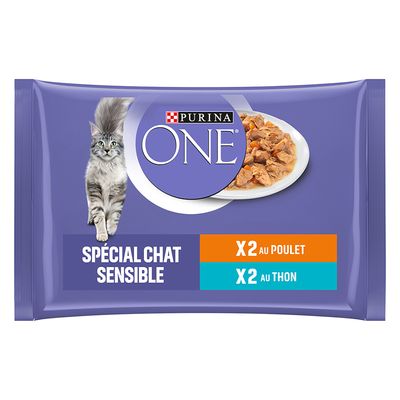 16 + 4 gratis! 20 x 85 g PURINA ONE - Sensitive Huhn und Thunfisch von Purina One