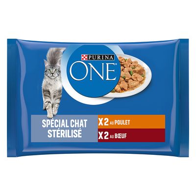 16 + 4 gratis! 20 x 85 g PURINA ONE - Sterilcat Huhn und Rind von Purina One