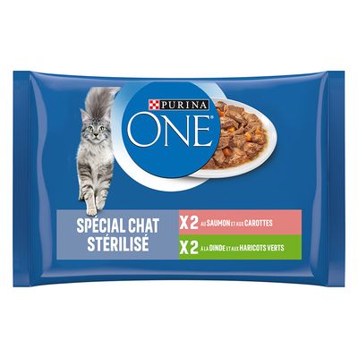 16 + 4 gratis! 20 x 85 g PURINA ONE - Sterilcat Lachs und Truthahn von Purina One