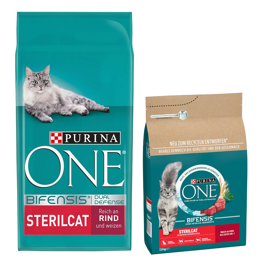 2,8 kg gratis! 2,8 kg + 9,75 kg PURINA ONE Trockenfutter - 9,75 kg + 2,8 kg SterilCat Rind 2,8 kg gratis! 2,8 kg + 9,75 kg PURINA ONE Trockenfutter - 9,75 kg + 2,8 kg SterilCat Rind von Purina One