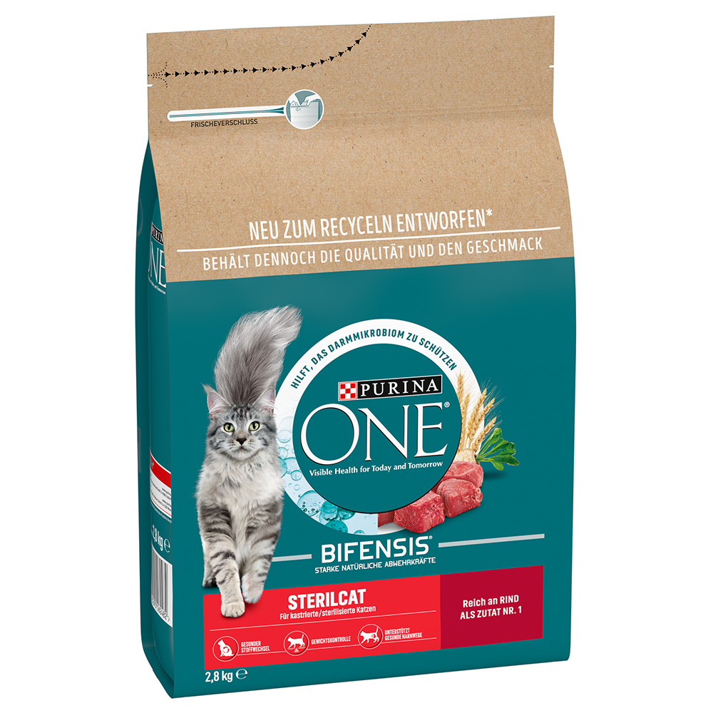 2 x 2,8 kg Purina ONE zum Sonderpeis! - SterilCat Rind von Purina One