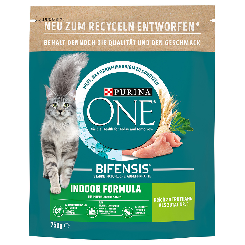 2 x 450 g / 650 g / 750 g Purina ONE zum Sonderpreis! - Indoor Formula (2 x 750 g) von Purina One