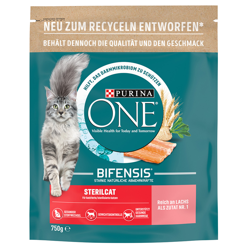2 x 650 g / 750 g PURINA ONE zum Sonderpreis! - SterilCat Lachs (2 x 750 g) von Purina One