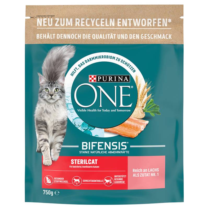 2 x 650 g / 750 g PURINA ONE zum Sonderpreis! - SterilCat Lachs (2 x 750 g) von Purina One