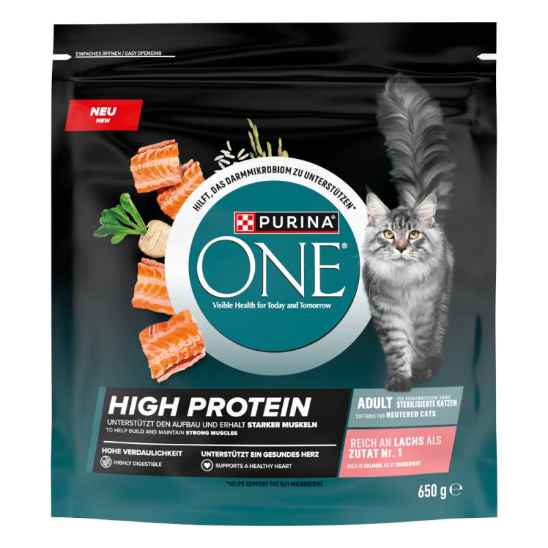 2 x 650 g PURINA ONE High Protein zum Sonderpreis! - Lachs von Purina One