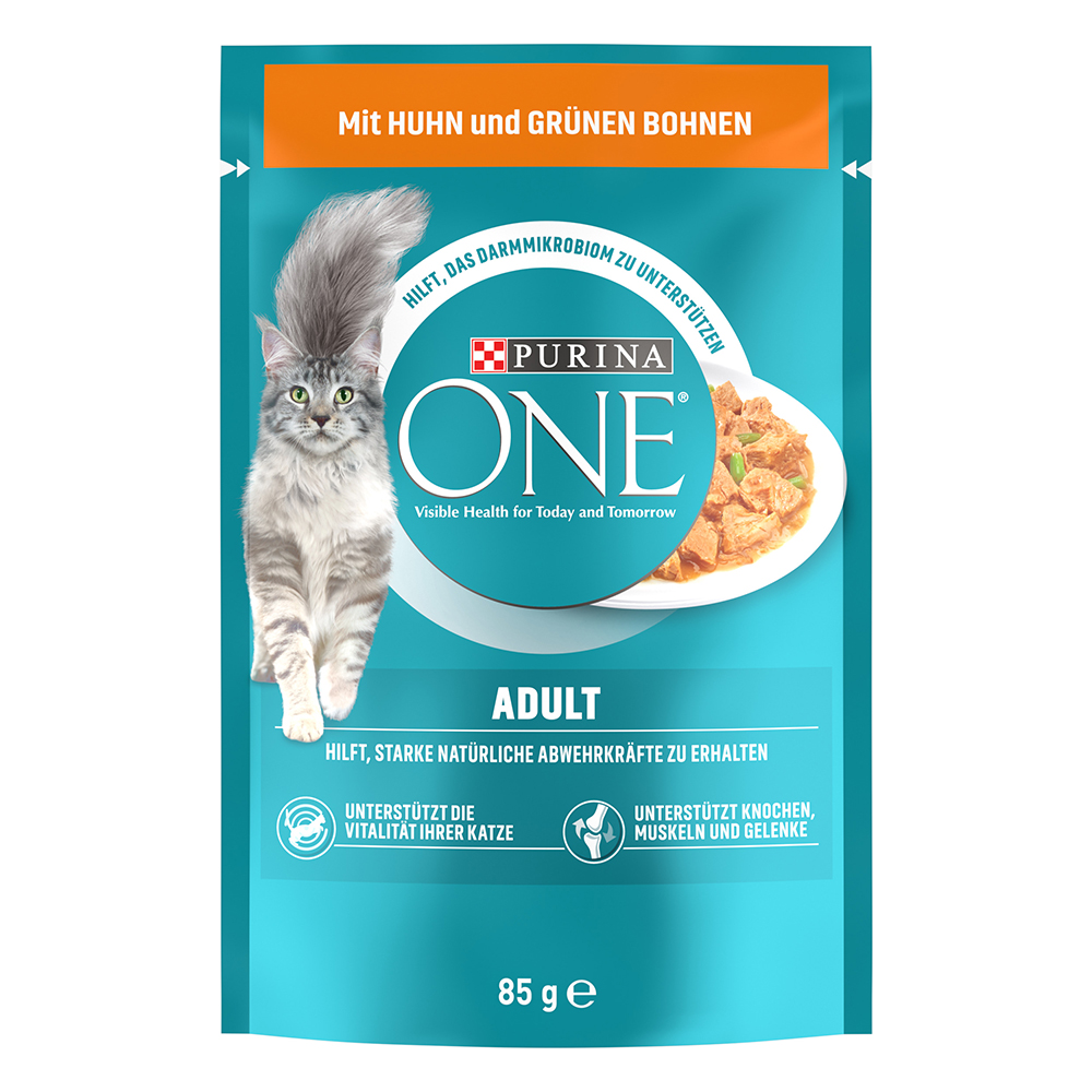 2 x PURINA ONE zum Sonderpreis! - Adult Huhn & grüne Bohnen (26 x 85 g) von Purina One