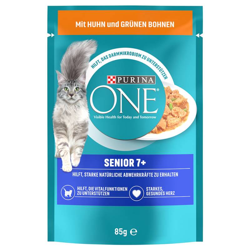 2 x PURINA ONE zum Sonderpreis! - Senior 7+ Huhn & grüne Bohnen (52 x 85 g) von Purina One