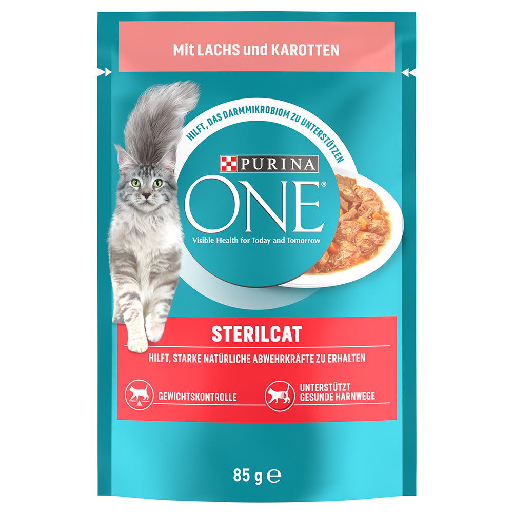 2 x PURINA ONE zum Sonderpreis! - SterilCat Lachs & Karotte (26 x 85 g) von Purina One