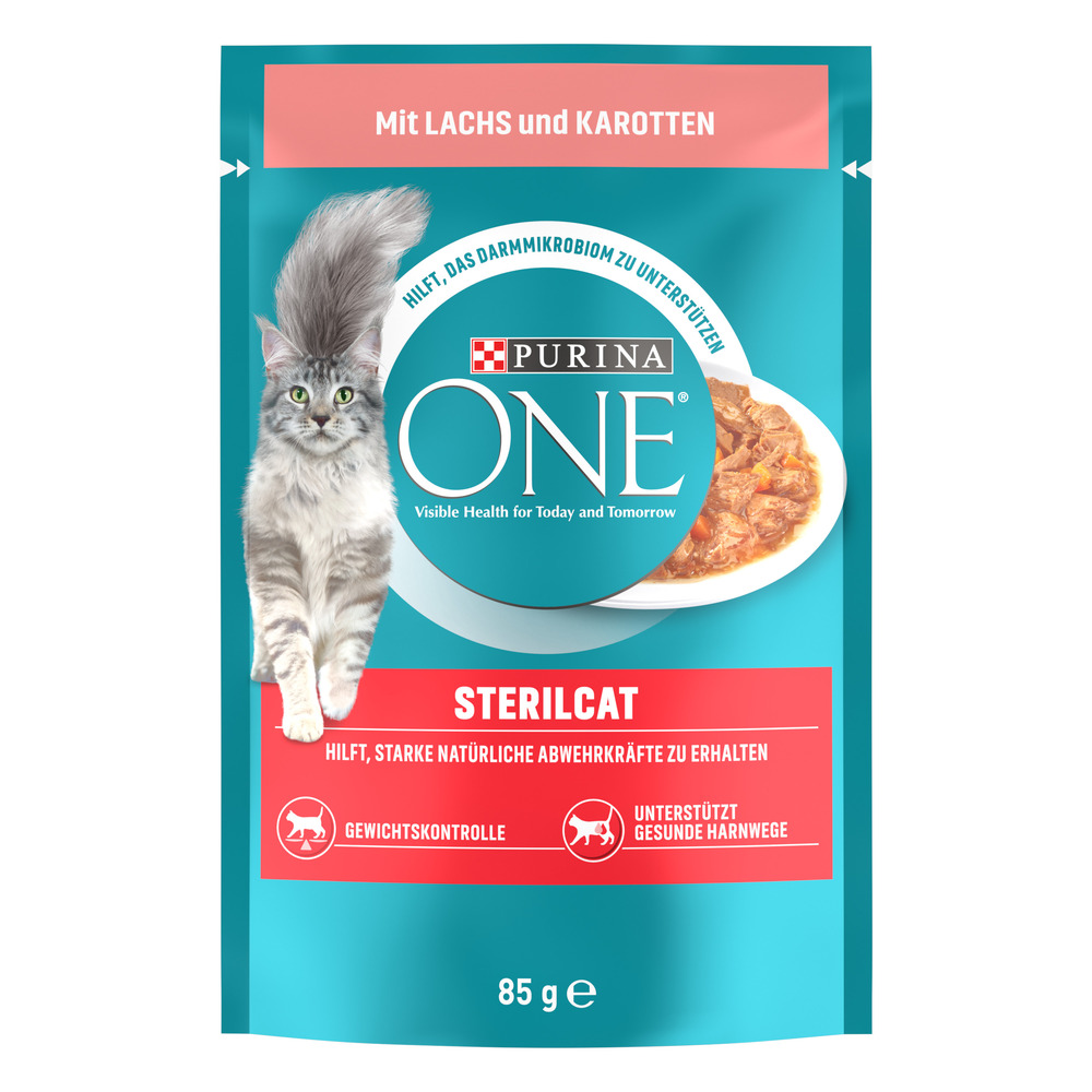 2 x PURINA ONE zum Sonderpreis! - SterilCat Lachs und Karotte (52 x 85 g) von Purina One