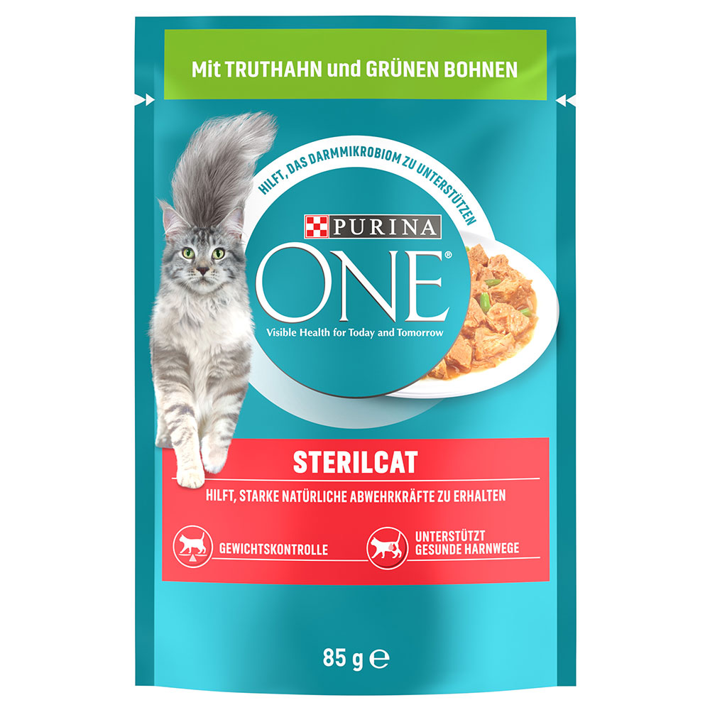 2 x PURINA ONE zum Sonderpreis! - SterilCat Truthahn & grüne Bohnen (52 x 85 g) von Purina One