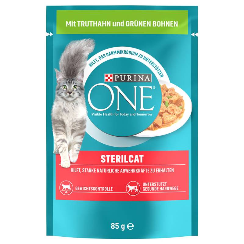 2 x PURINA ONE zum Sonderpreis! - SterilCat Truthahn & grüne Bohnen (52 x 85 g) von Purina One