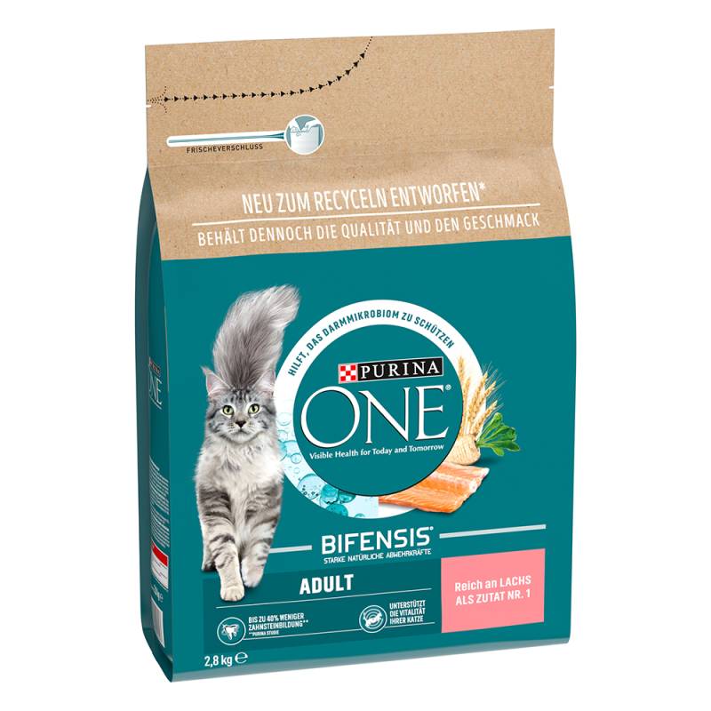 2 x Purina ONE Adult zum Sonderpreis! - 2 x 2,8 kg Lachs & Vollkorngetreide von Purina One
