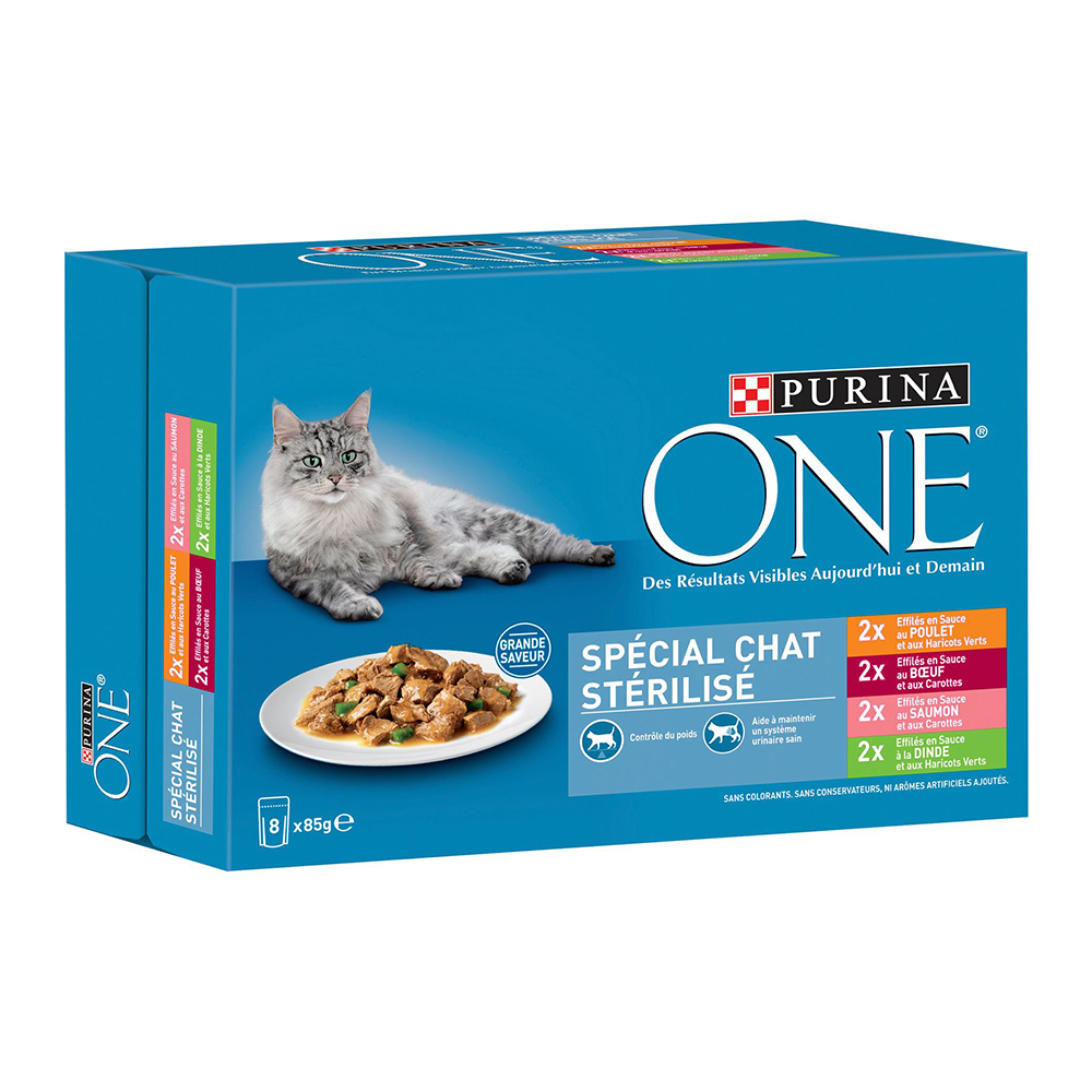 24 + 8 gratis! 32 x 85 g PURINA ONE  -  Sterilised Cat von Purina One