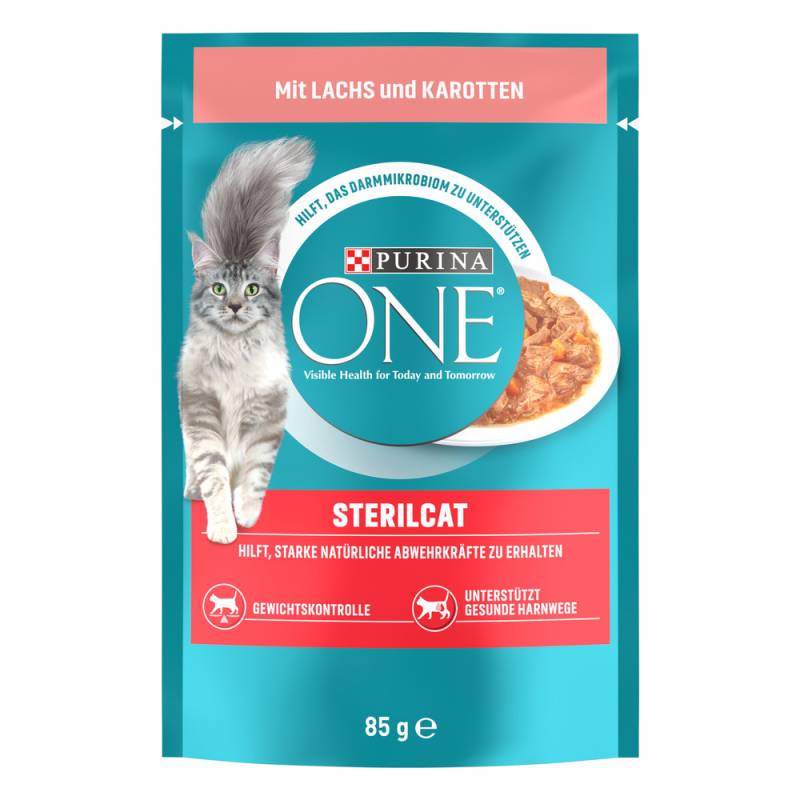 52 x 85 g Purina One zum Sonderpreis! - SterilCat: Lachs und Karotten von Purina One