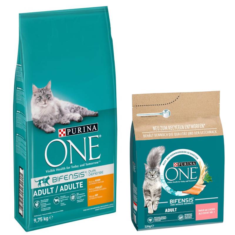 9,75 kg PURINA ONE + 2,8 kg Adult Lachs & Vollkorngetreide gratis! - Adult Huhn & Vollkorngetreide von Purina One