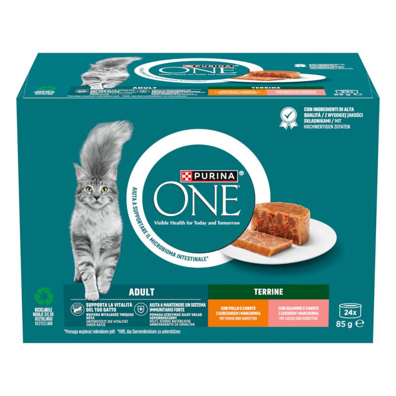 PURINA ONE Adult Terrine - Sparpaket: Mixpaket (48 x 85 g) von Purina One