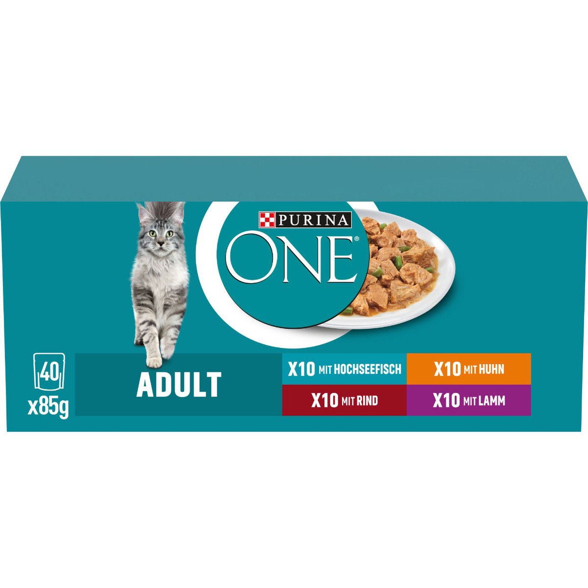 PURINA ONE Adult in Sauce Sorten-Mix 40x85g von Purina One