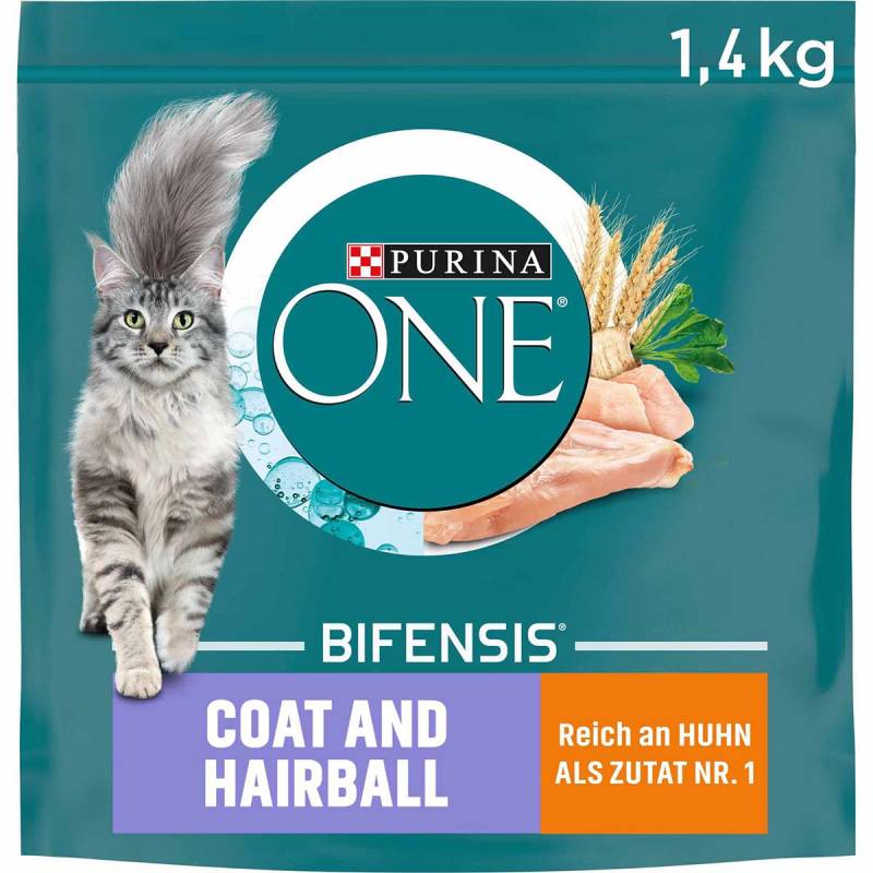 PURINA ONE BIFENSIS COAT & HAIRBALL Huhn 1,4kg von Purina One