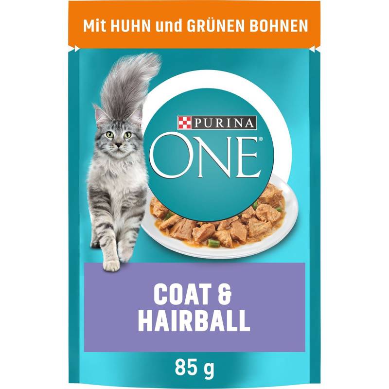 PURINA ONE COAT & HAIRBALL in Sauce Huhn 26x85g von Purina One