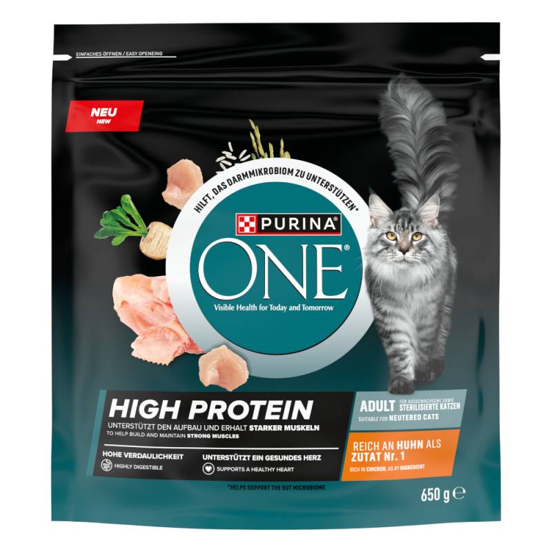PURINA ONE High Protein Huhn - Sparpaket: 3 x 650 g von Purina One