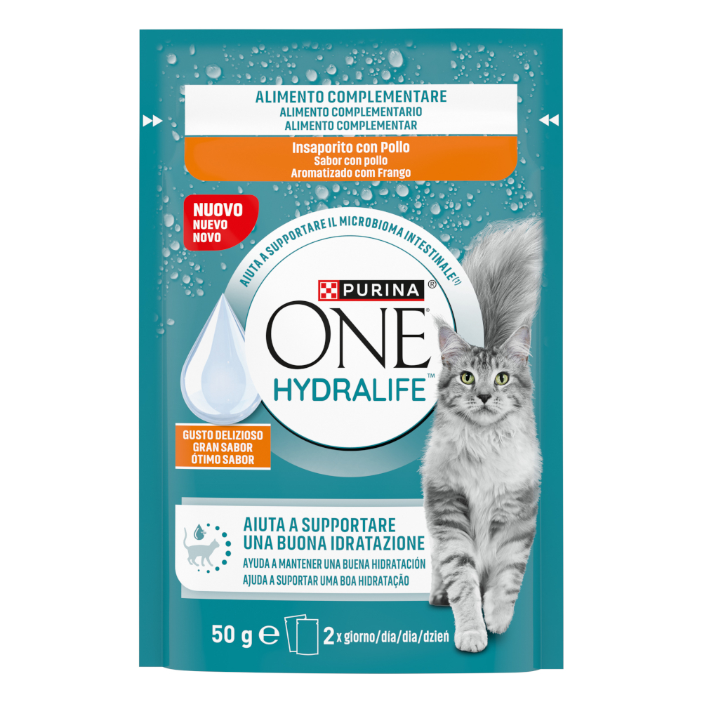PURINA ONE Hydralife Katzen-Liquid 12 x 50 g - mit Huhn-Geschmack von Purina One